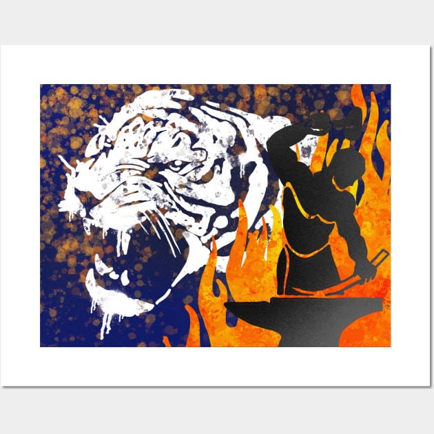 Tiger and flames Wall Art by Shyflyer